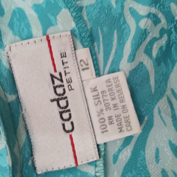 Cadaz Petite Size 12P Peplum Dress Pockets SILK - Picture 2 of 4